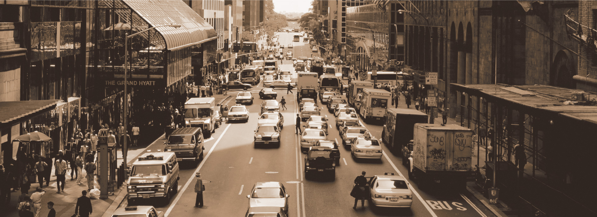 New York street aerial view